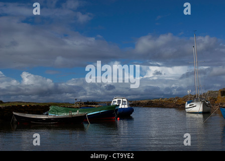 boats at Portencross Harbour Stock Photo