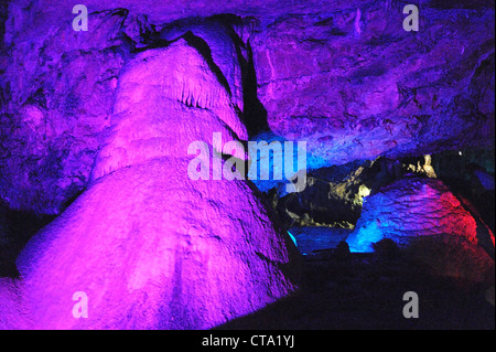 Stalagmites, Wookey Hole caves, Somerset, UK Stock Photo