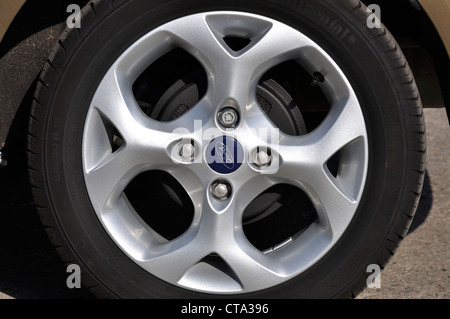 Ford Fiesta - MY 2008 (FL 2012) - Popular German small city car, segment B - alloy wheel Stock Photo