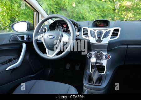 Ford Fiesta - MY 2008 (FL 2012) - Popular German small city car, segment B - interior Stock Photo