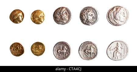 Ancient Greek coins 3rd century BCE. Stock Photo