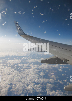 View from Ryanair flight window seat Stock Photo