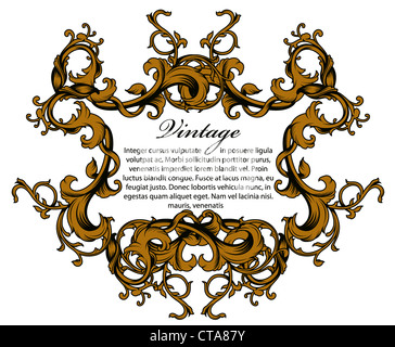 baroque floral ornament vector illustration Stock Photo