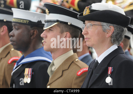 Military Personnel In Profile Stock Photo