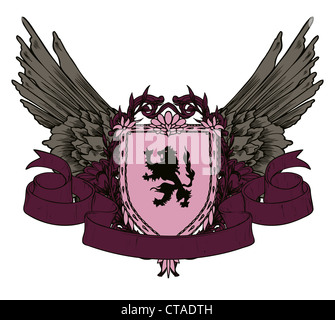 vintage crest with scroll vector illustration Stock Photo - Alamy