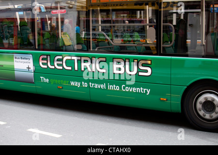 Electric bus in Coventry city centre, UK Stock Photo