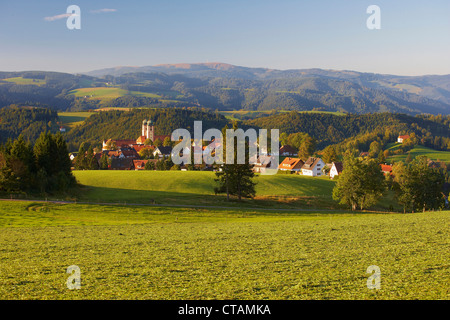 St Maergen with Feldberg in Autumn, Southern Part of Black Forest, Black Forest, Baden-Wuerttemberg, Germany, Europe Stock Photo