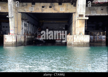 Submarine base of Kerman,K3,WW II,Atlantic wall,Lorient harbour,Morbihan,Bretagne,Brittany,France Stock Photo