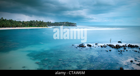 Lightning during tropical storm, beach of Mirissa around Matara, Indian Ocean, Sri Lanka Stock Photo