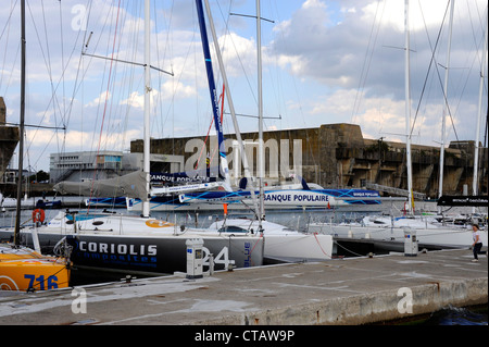 Race center harbor,Submarine base of Kerman,K3,WW II,Atlantic wall,Lorient harbour,Morbihan,Bretagne,Brittany,France Stock Photo