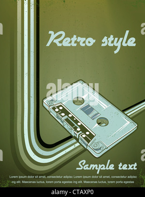 retro concert poster with cassette Stock Photo - Alamy