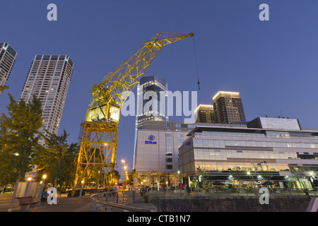 Hilton Hotel, Habour crane, Puerto Madero, Buenos Aires, Argentina Stock Photo