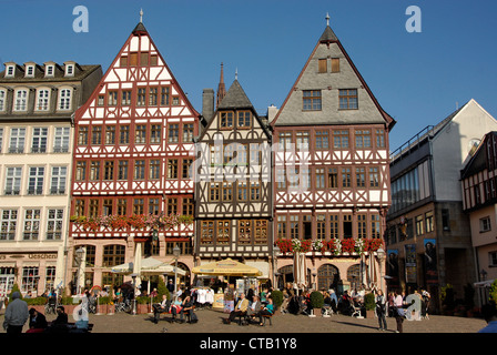 Buildings around Remerberg Plaza, or Roemer Square, also called Market Square in Frankfurt am Main, Germany Stock Photo