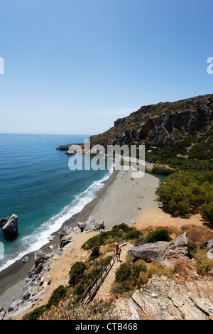 Preveli Beach, Finikas, Rethymno Prefecture, Crete, Greece Stock Photo