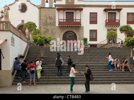 Spain, Canary Islands, Tenerife, Icod de los Vinos, Town Hall, Stock Photo