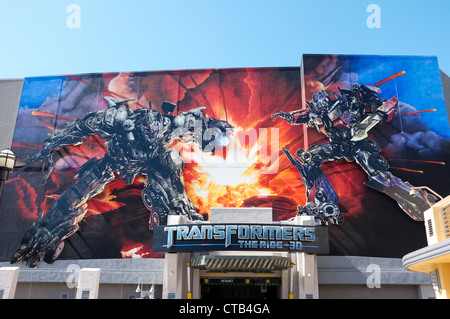 The entrance to the Transformers 3D ride in Universal Studios Stock Photo