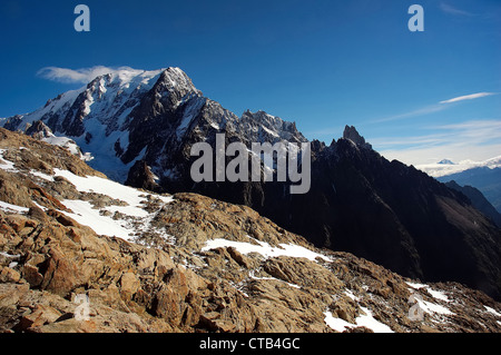 Mont Blanc, south face, from Veny valley Italy Stock Photo