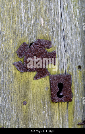 Old keyhole plate - France. Stock Photo