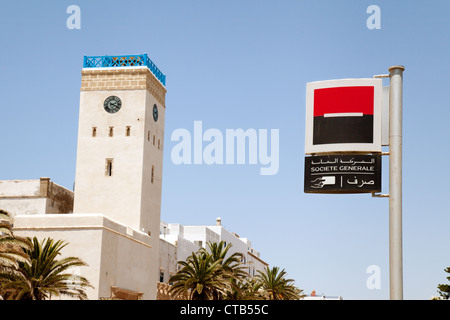 Sign for Societe Generale Bank in Essaouira, Morocco Africa Stock Photo
