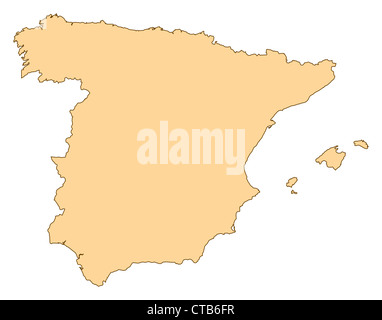 Map of Spain with the several provinces. Stock Photo