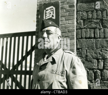 Colonel BJ Birk in the China Burma India theater WWII portrait US Troops army military asia Stock Photo