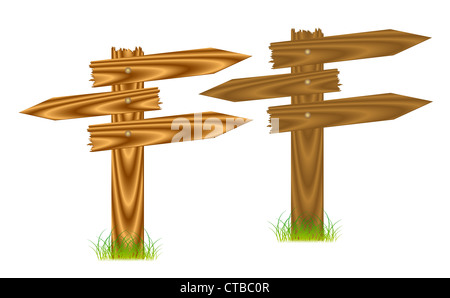 vector wooden road sign (only gradients) Stock Photo