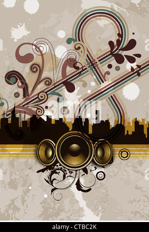 vector concert poster with speakers Stock Photo - Alamy