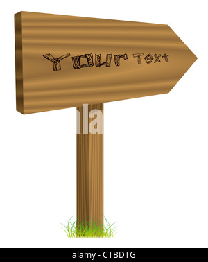 vector wooden road sign (only gradients) Stock Photo