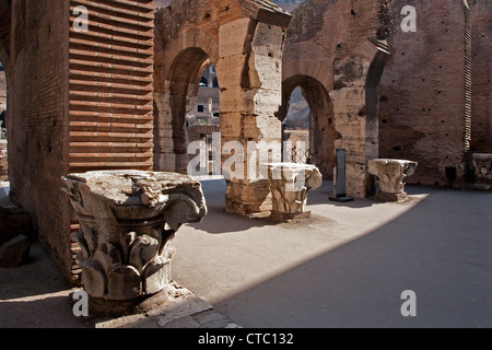 ROME - MARCH 23: South part of Colosseum interior in morning light on March 23, 2012 in Rome. Stock Photo