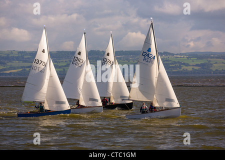 Dinghies racing on West Kirby Marine Lake, Wirral, England Stock Photo