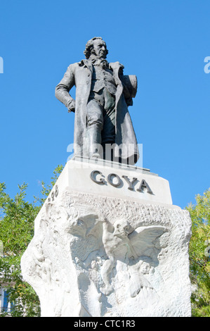 goya statue in the grounds of the Prado in Madrid Stock Photo