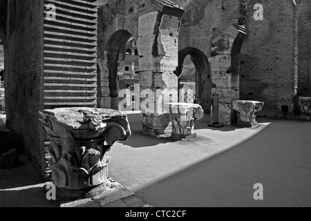ROME - MARCH 23: South part of Colosseum interior in morning light on March 23, 2012 in Rome. Stock Photo