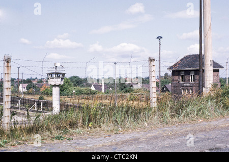 The Berlin Wall at Staaken during the cold War in 1975 in 1975 Stock Photo