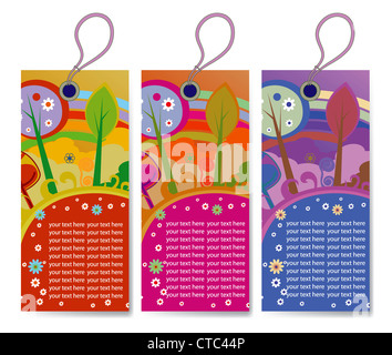 vector three spring shopping tags Stock Photo - Alamy