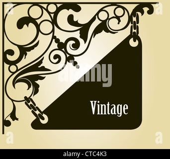 vector vintage wrought iron sign Stock Photo