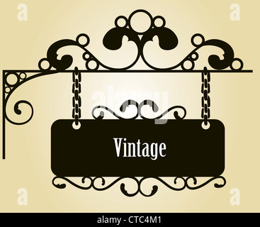 vector vintage wrought iron sign Stock Photo