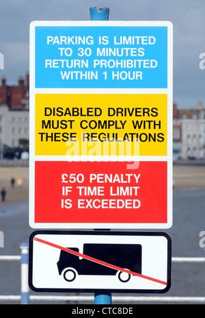 Parking restriction sign, UK Stock Photo