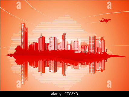 Big City - Grunge styled urban background. Stock Photo