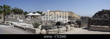Panoramic view of Beit She'an National Park and Archaeological Site, Israel Stock Photo