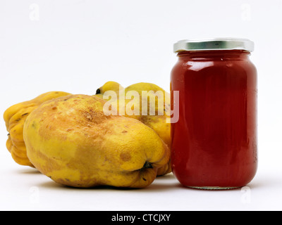 Quinces And A Jar Of Quince Jam Stock Photo