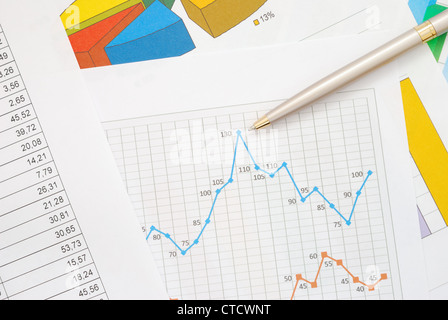 Financial graphs and charts Stock Photo