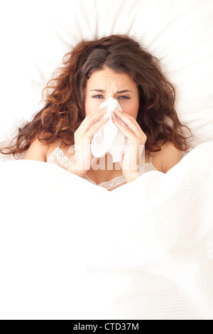 Woman with a cold