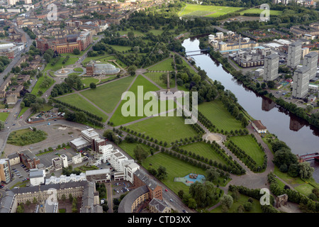 aerial view of Glasgow Green, Glasgow Stock Photo