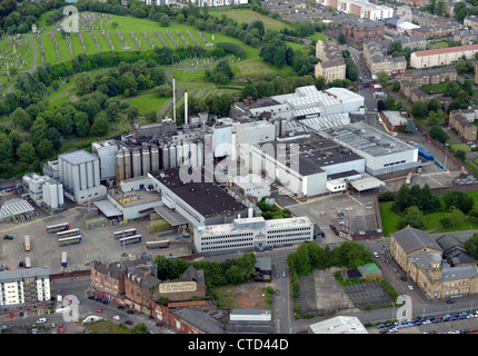 Aerial view of Tennent's Wellpark Brewery in Glasgow. Stock Photo