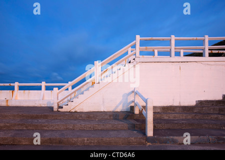 Tynemouth Lido at night Stock Photo