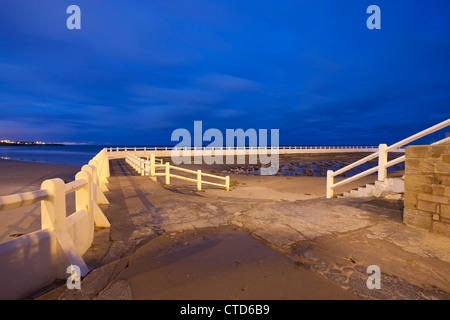 Tynemouth Lido at night Stock Photo