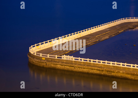 Tynemouth Lido at night Stock Photo