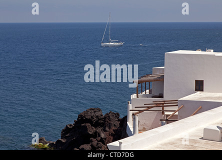 View over Mediterranean Sea, Stromboli, Italy Stock Photo