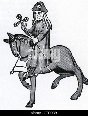 THE CANTERBURY TALES by Geoffrey Chaucer - the Pardoner from an early edition Stock Photo