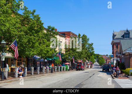 View down Front Street in the historic town of Bath, Maine, USA Stock Photo